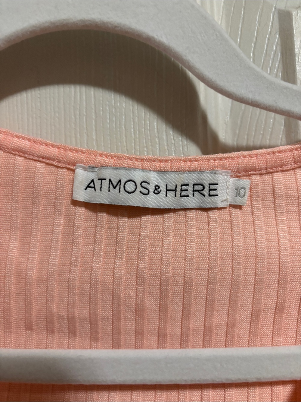Atmosphere Peach Ribbed Top - Picture 2 of 8